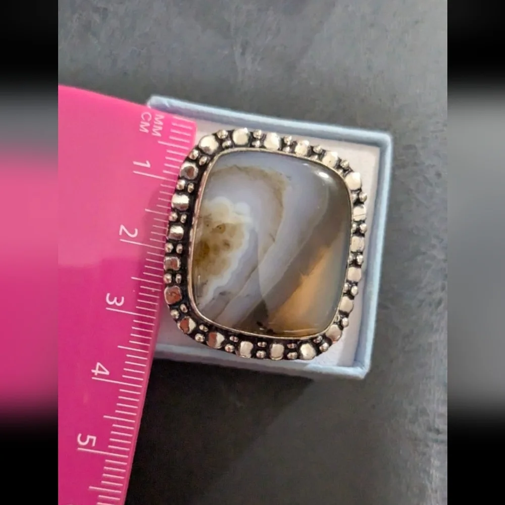 Handcrafted Bohemian Montana Jasper Ring (8) - Picture 3 of 12